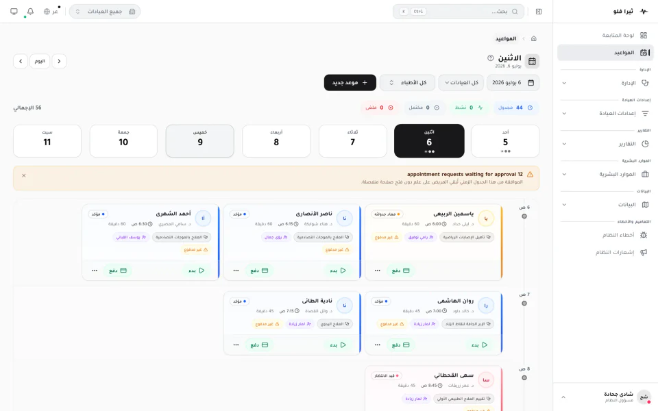 TheraFlow appointments: 56 visits in a single day
